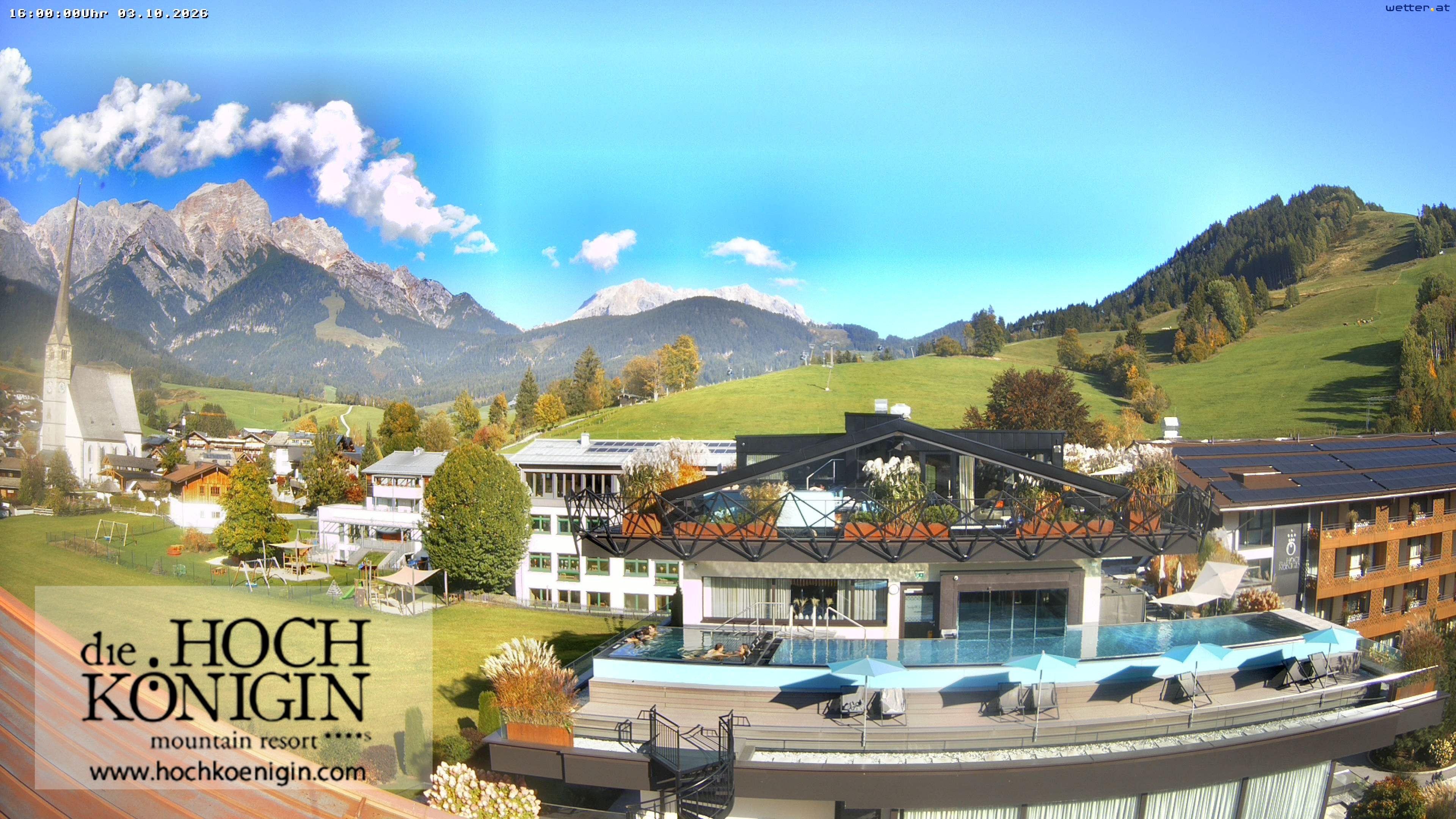 Archiv Foto Webcam Maria Alm: Ausblick Hotel Hochkönigin