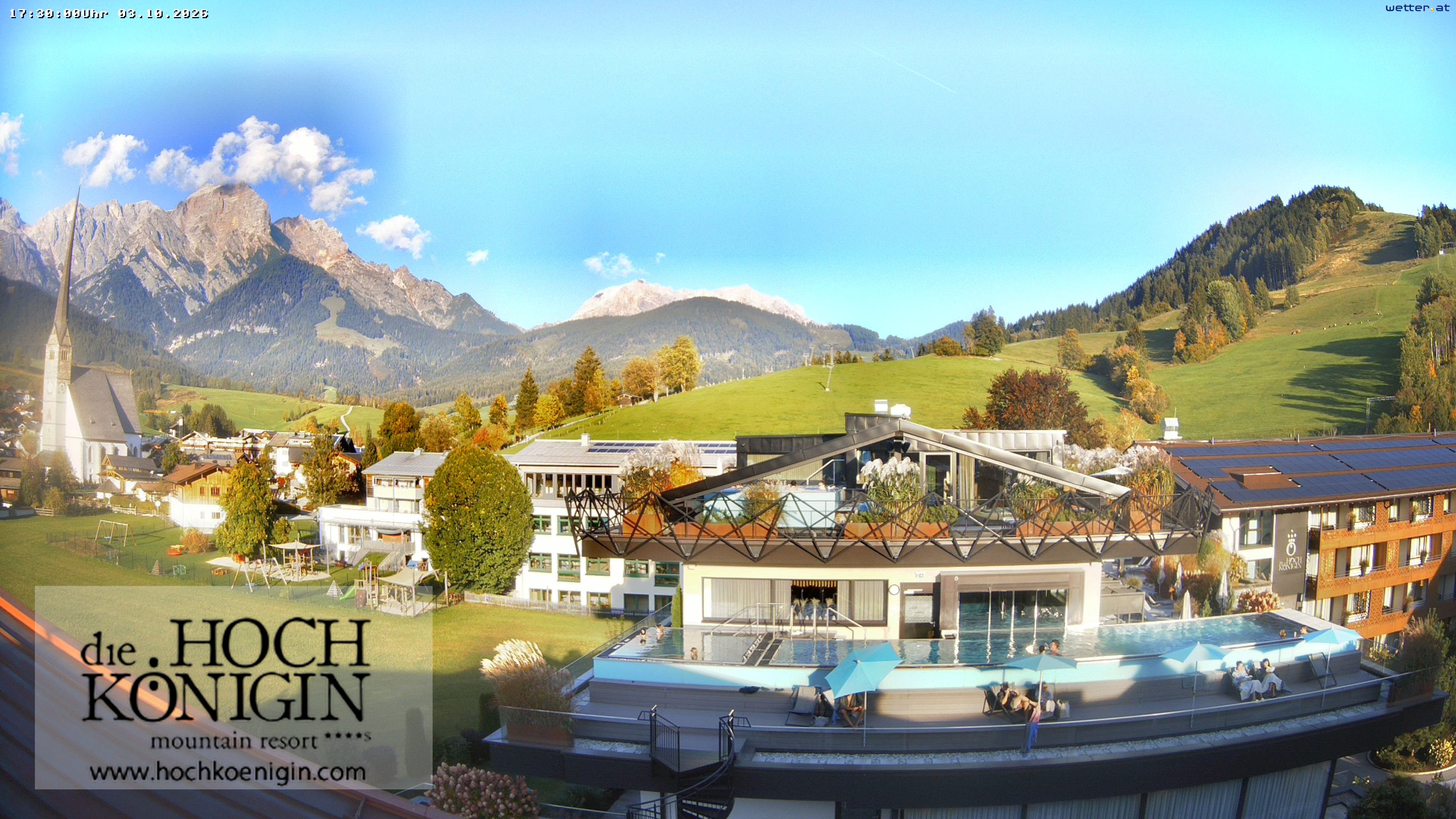 Archiv Foto Webcam Maria Alm: Ausblick Hotel Hochkönigin