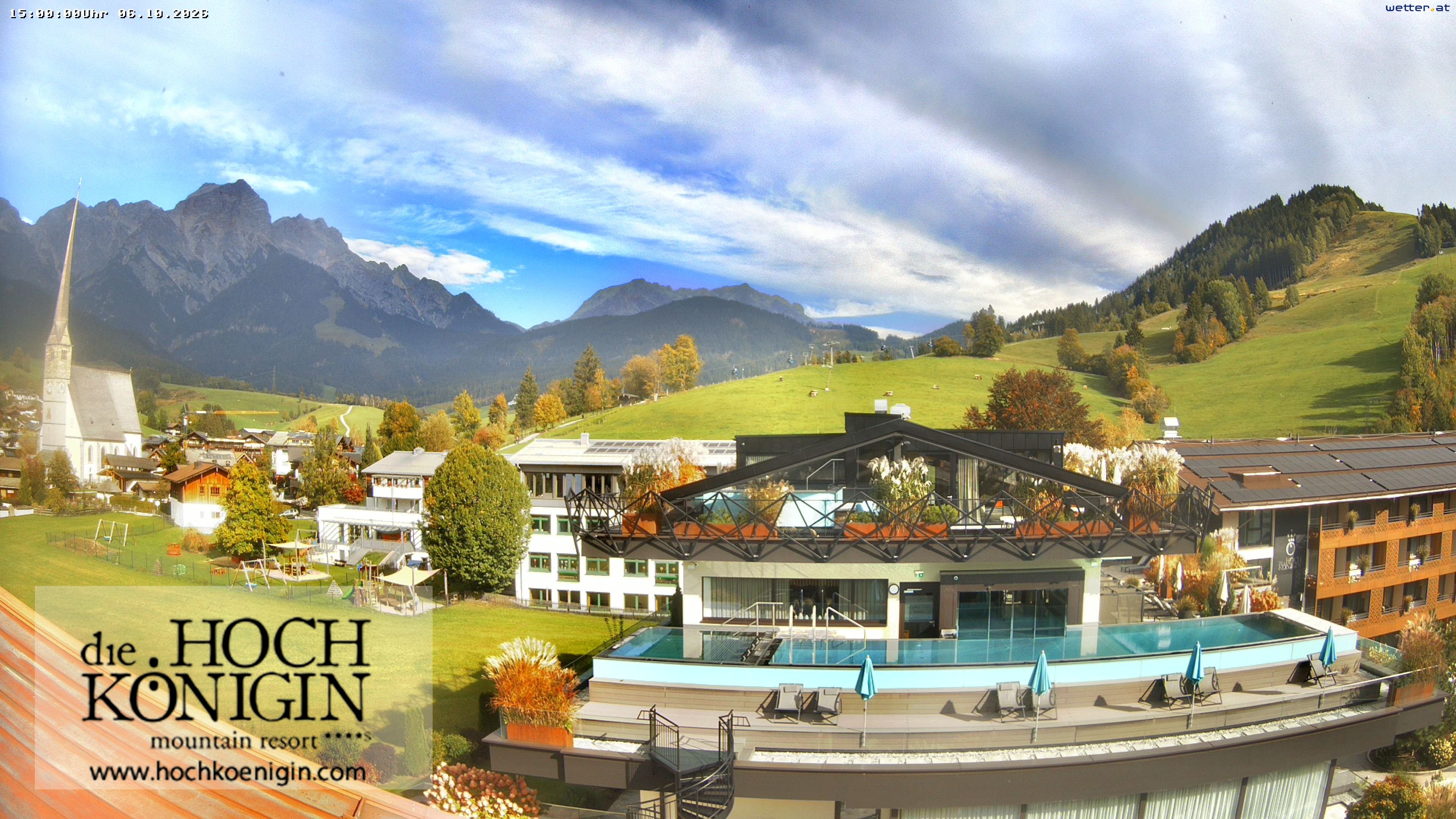 Archived image Webcam Maria Alm - View Hotel Hochkönigin