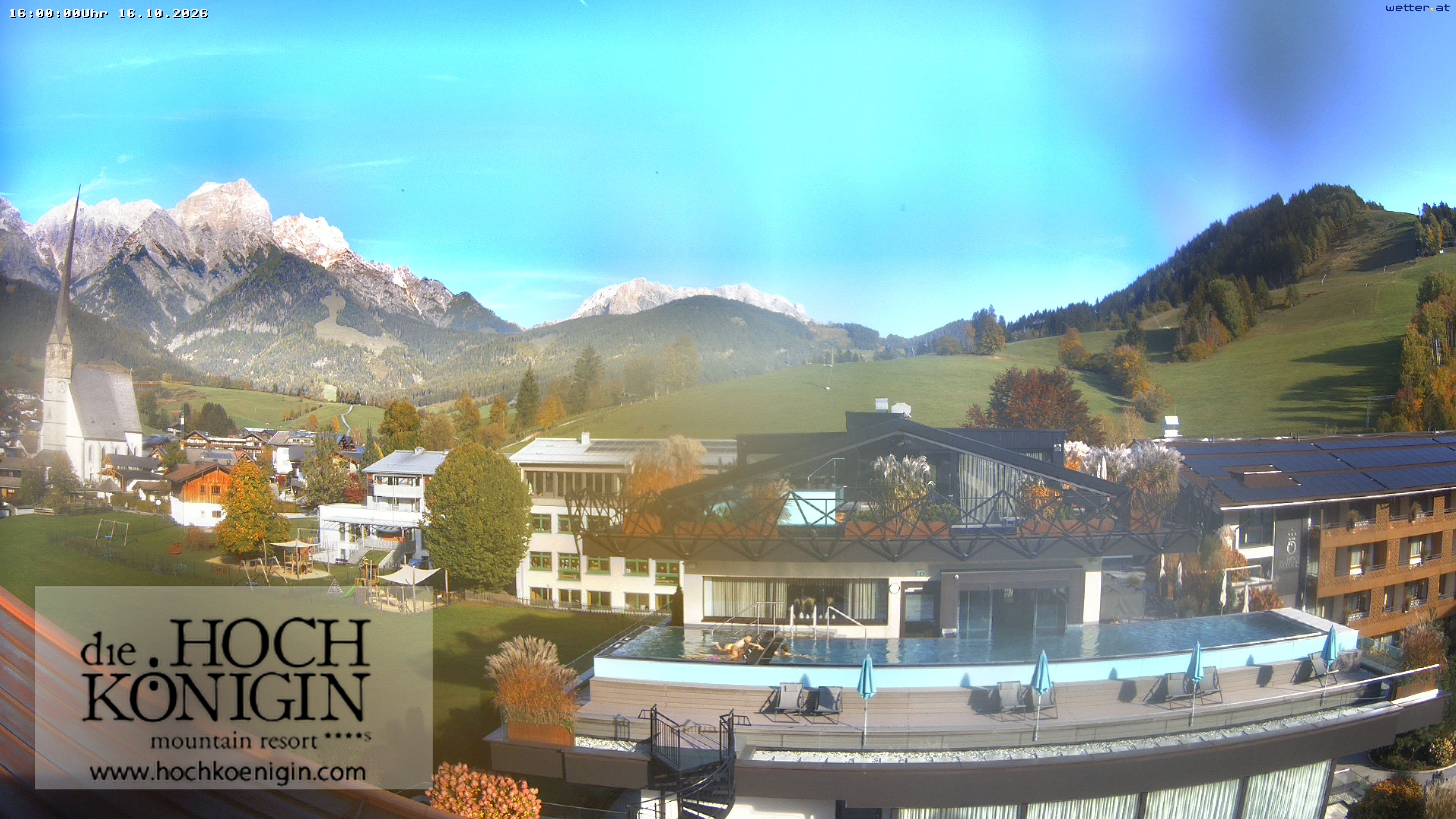 Archiv Foto Webcam Maria Alm: Ausblick Hotel Hochkönigin