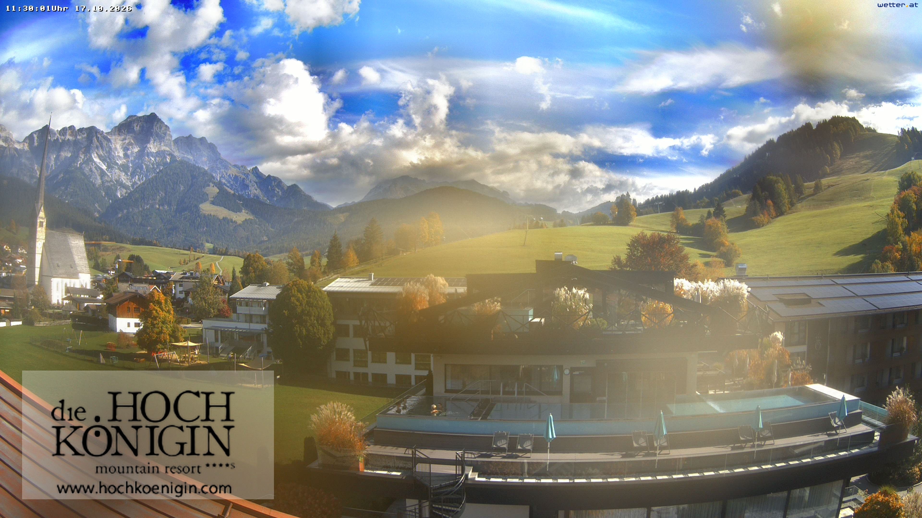 Archiv Foto Webcam Maria Alm: Ausblick Hotel Hochkönigin