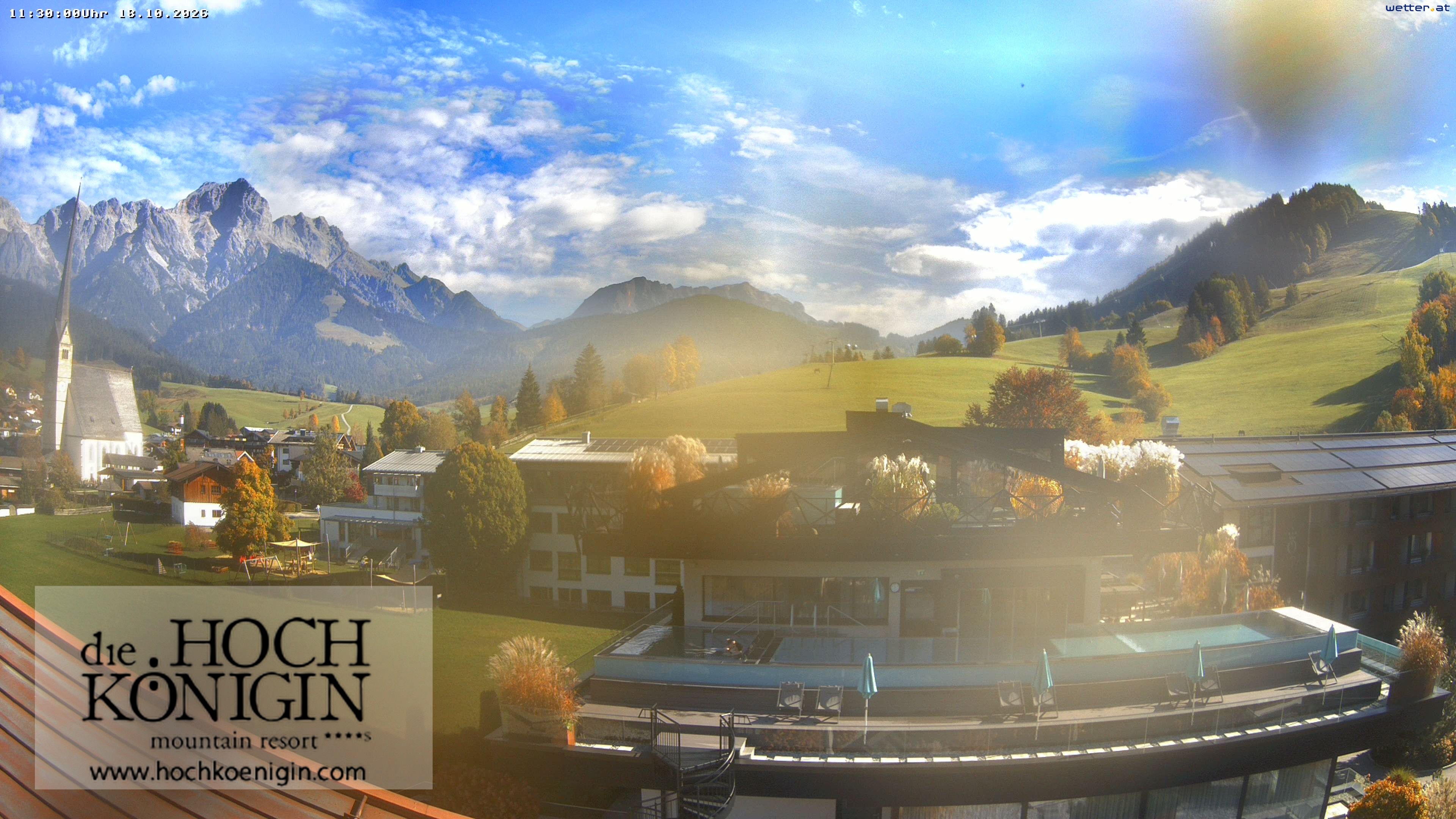 Archiv Foto Webcam Maria Alm: Ausblick Hotel Hochkönigin