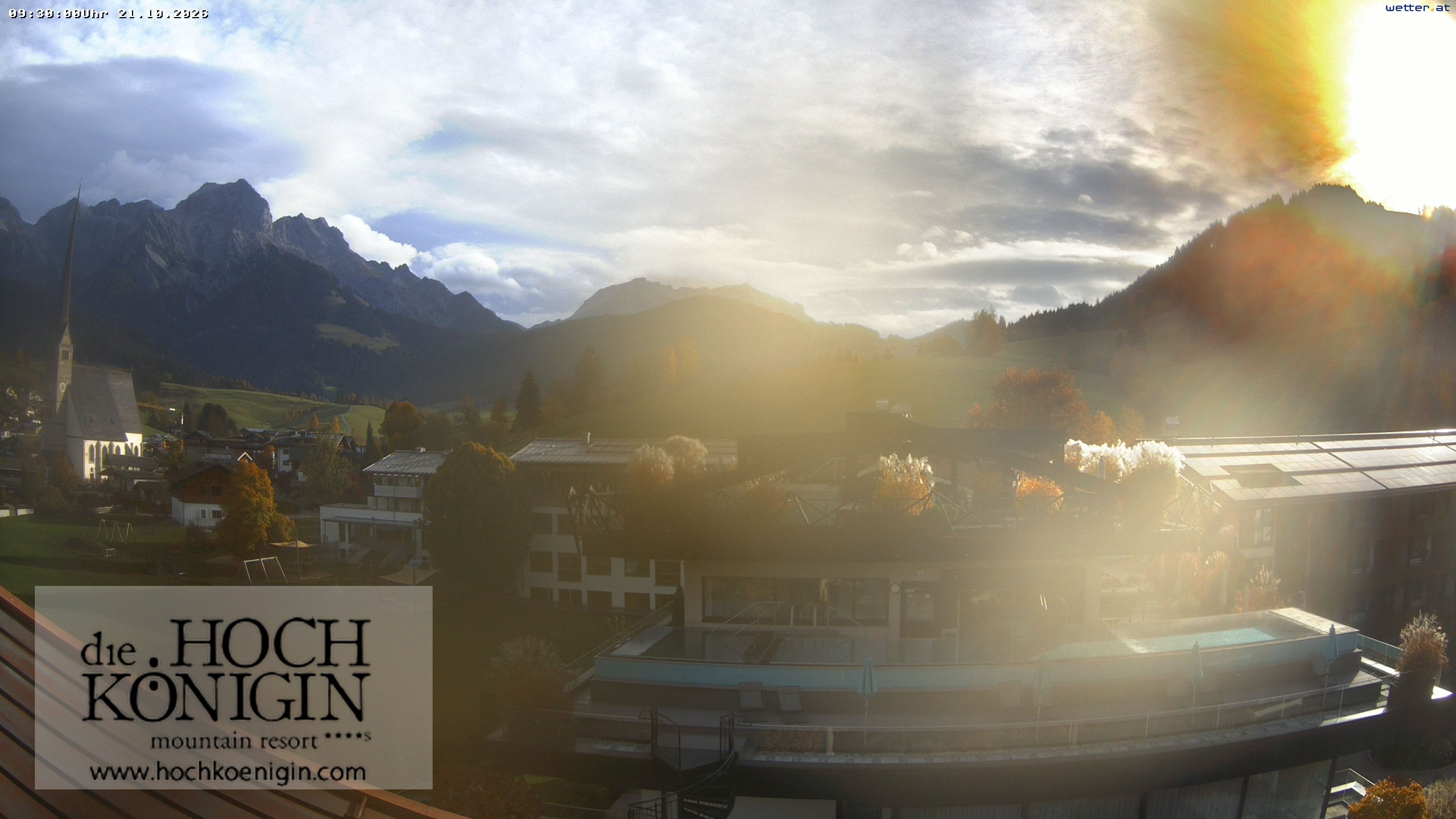 Archiv Foto Webcam Maria Alm: Ausblick Hotel Hochkönigin