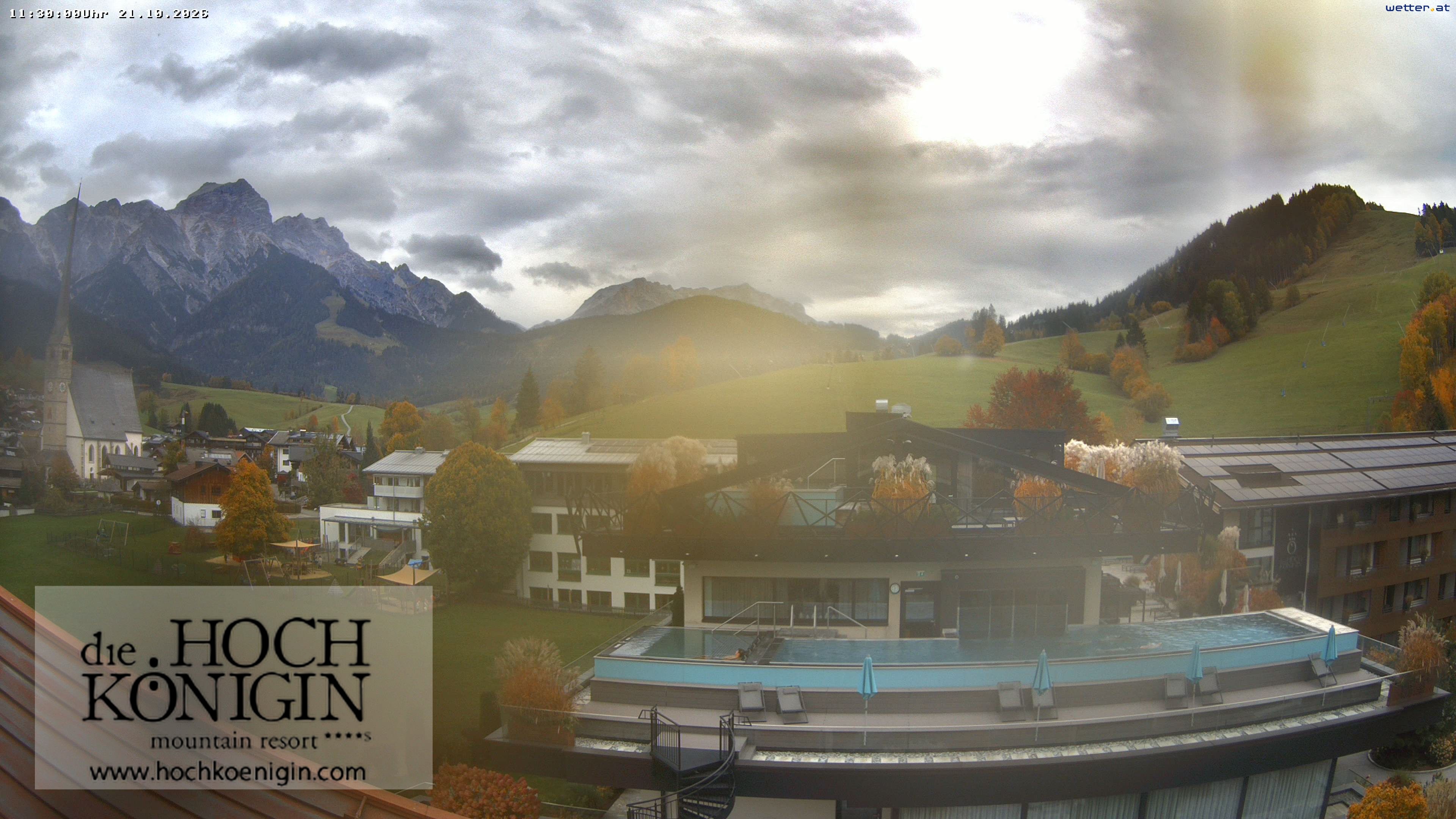 Archiv Foto Webcam Maria Alm: Ausblick Hotel Hochkönigin