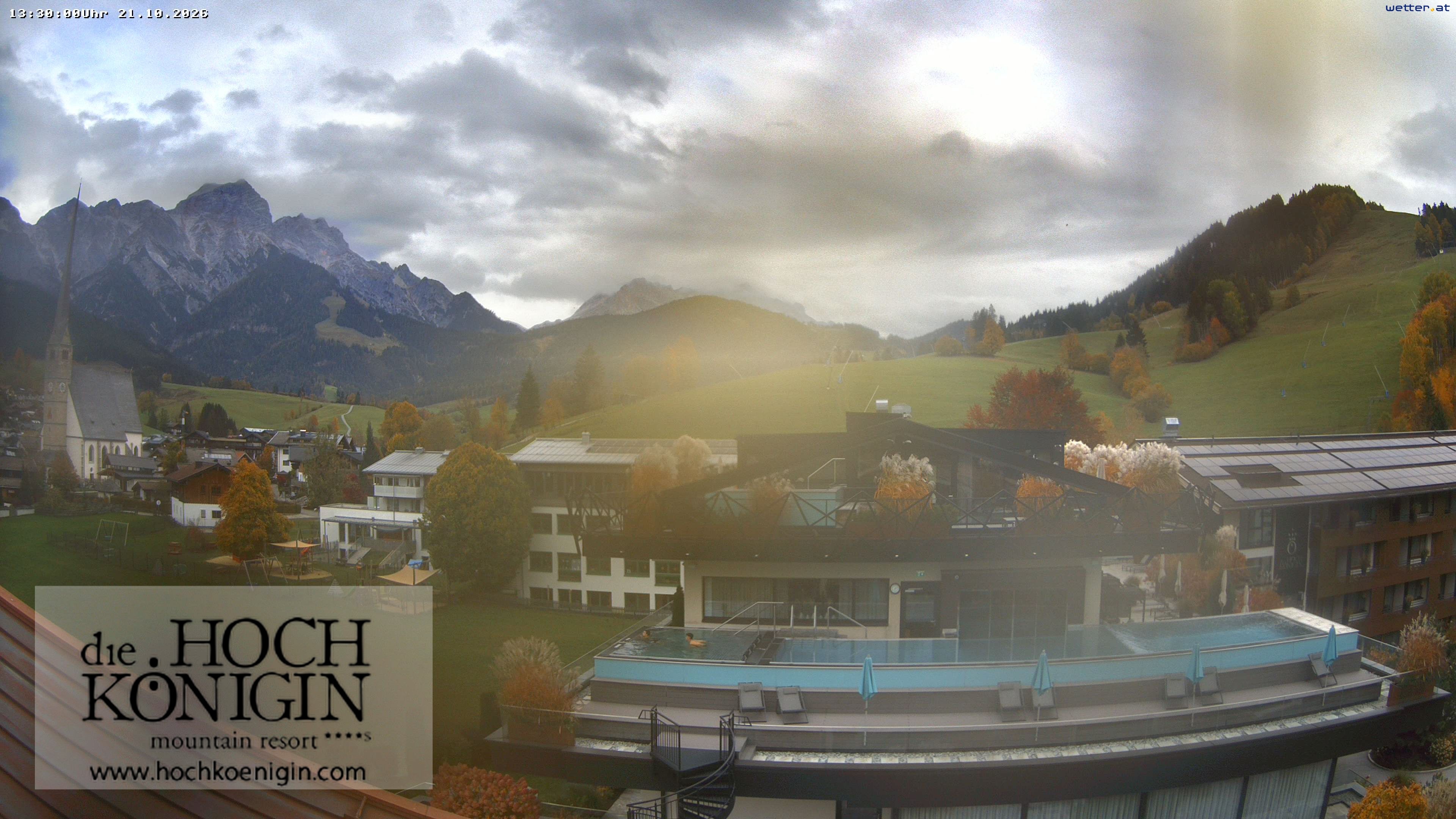 Archiv Foto Webcam Maria Alm: Ausblick Hotel Hochkönigin