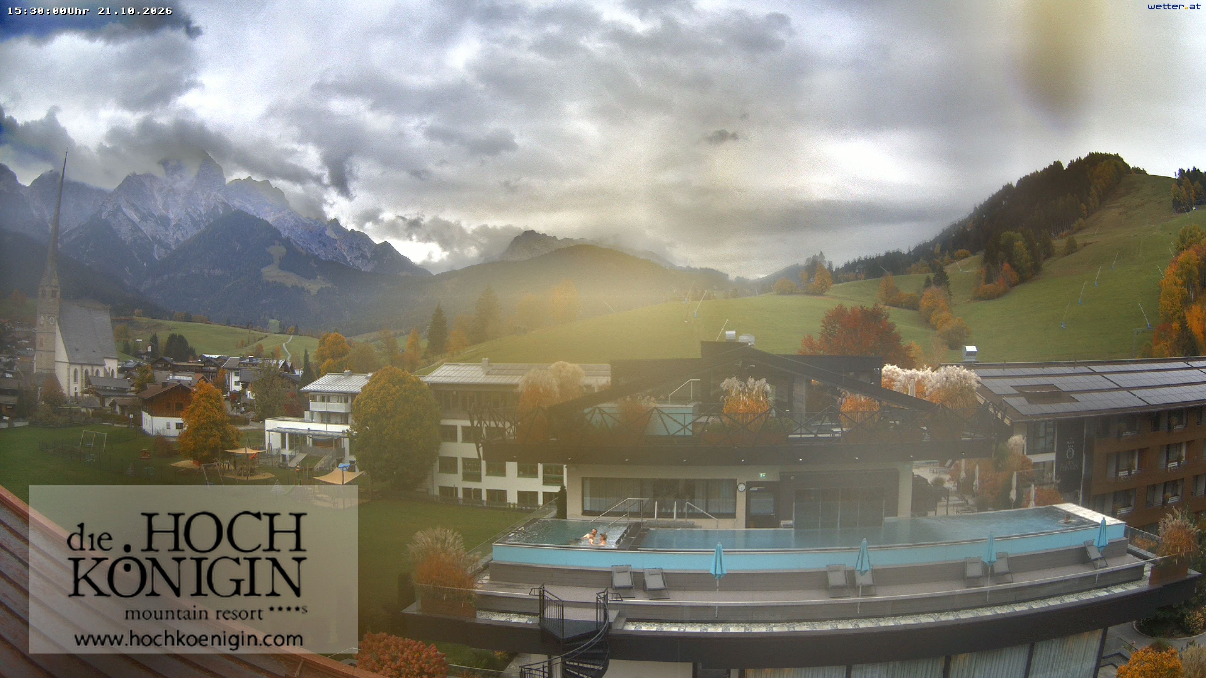 Archiv Foto Webcam Maria Alm: Ausblick Hotel Hochkönigin