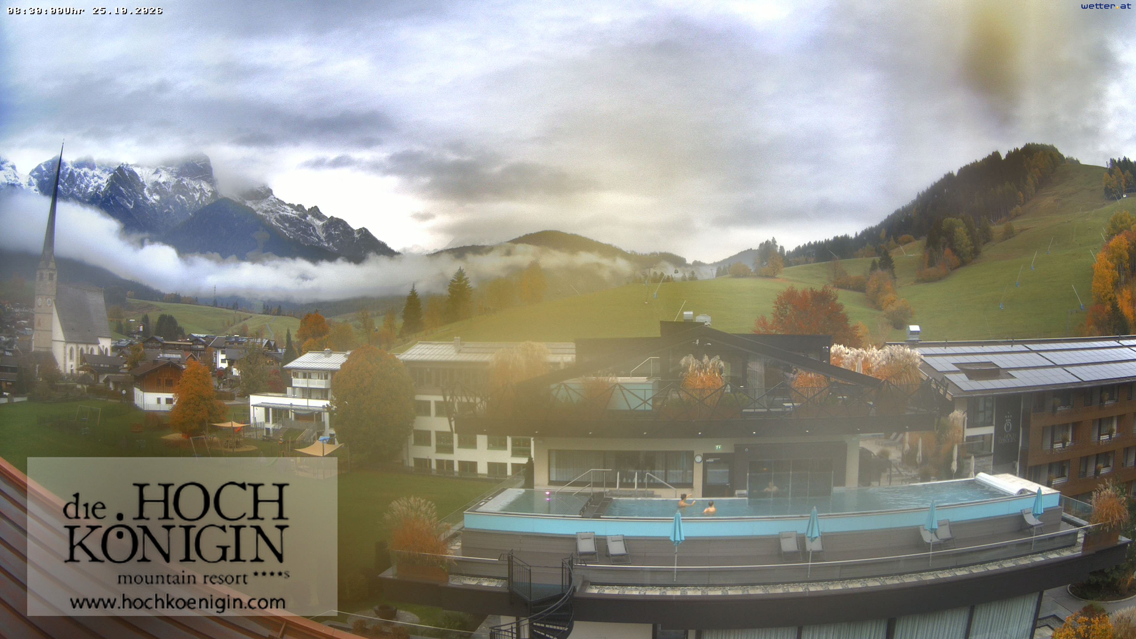 Archiv Foto Webcam Maria Alm: Ausblick Hotel Hochkönigin