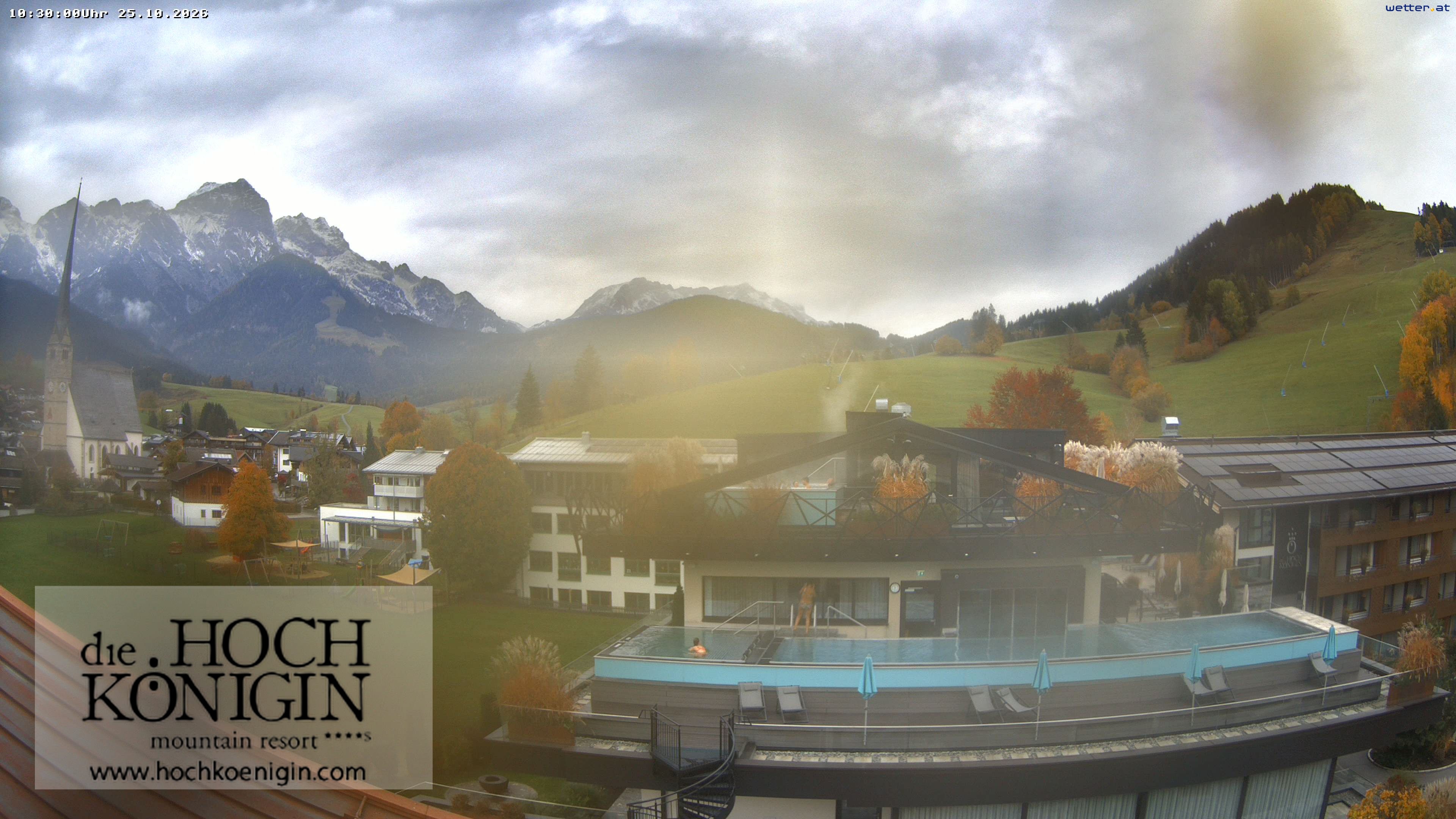 Archiv Foto Webcam Maria Alm: Ausblick Hotel Hochkönigin