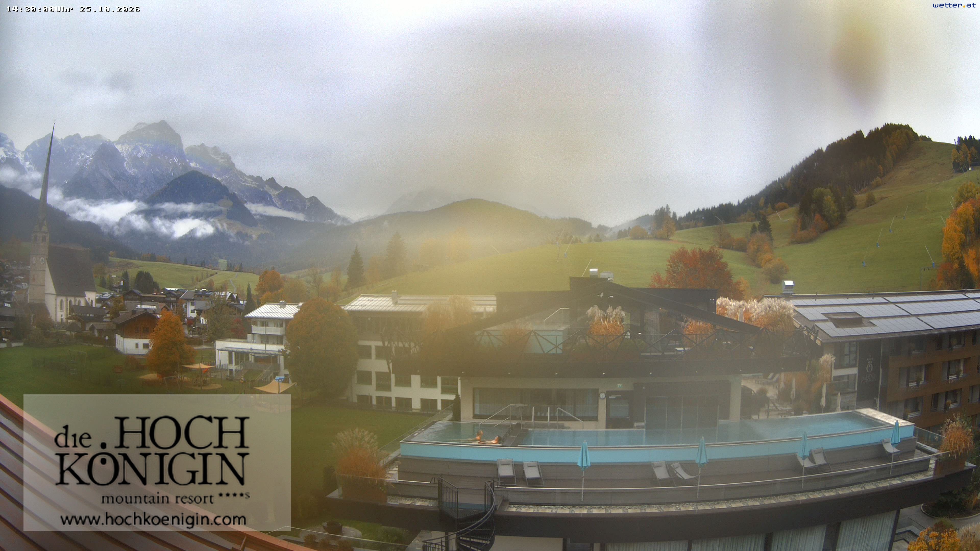Archiv Foto Webcam Maria Alm: Ausblick Hotel Hochkönigin