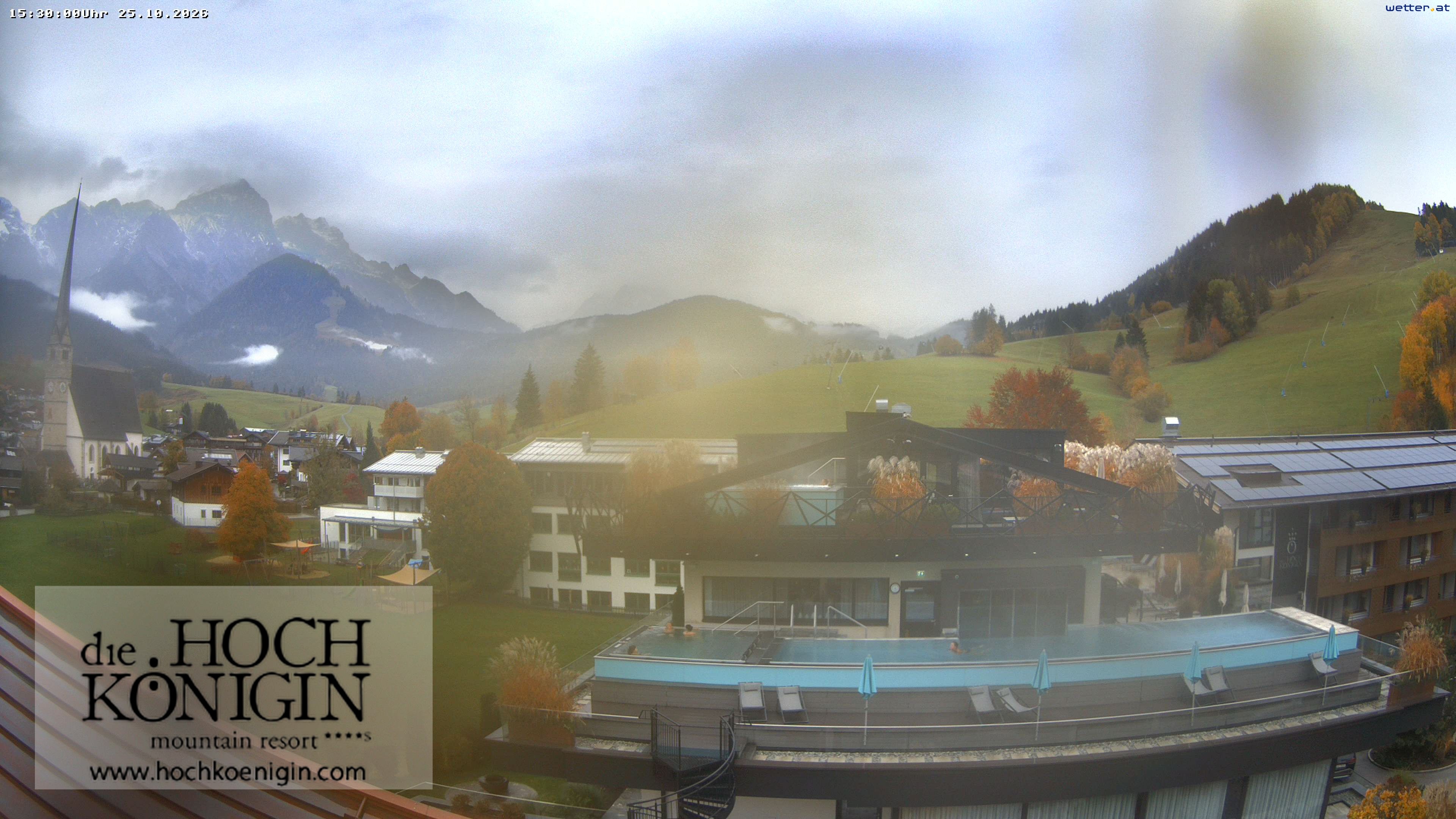 Archiv Foto Webcam Maria Alm: Ausblick Hotel Hochkönigin