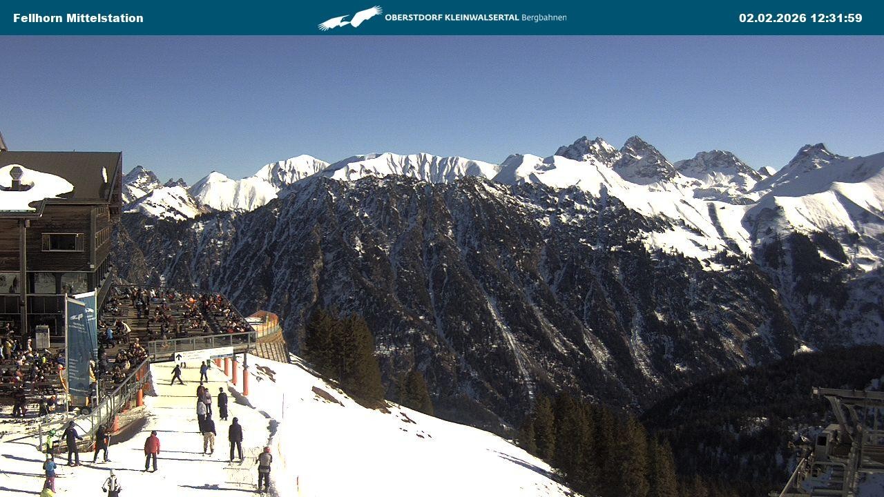 Archived image Webcam Mid-mountain station at Fellhorn