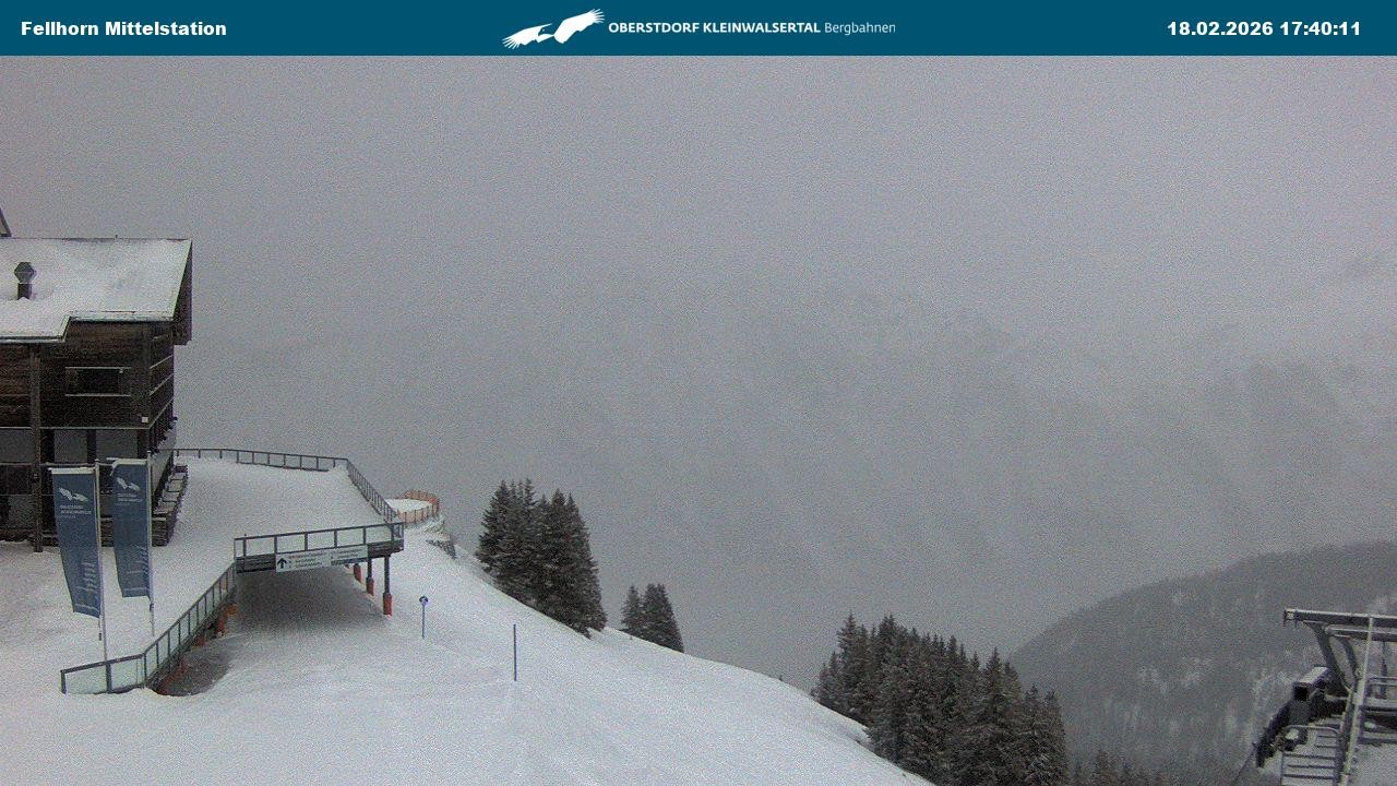 Archived image Webcam Mid-mountain station at Fellhorn