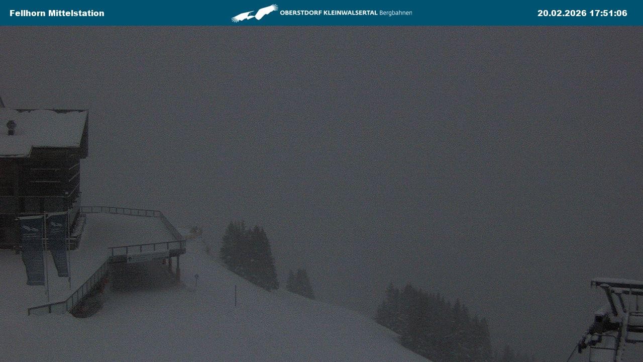 Archived image Webcam Mid-mountain station at Fellhorn