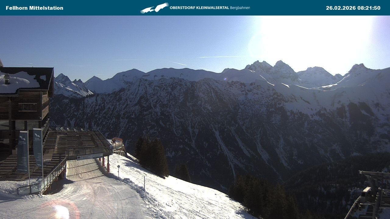 Archived image Webcam Mid-mountain station at Fellhorn