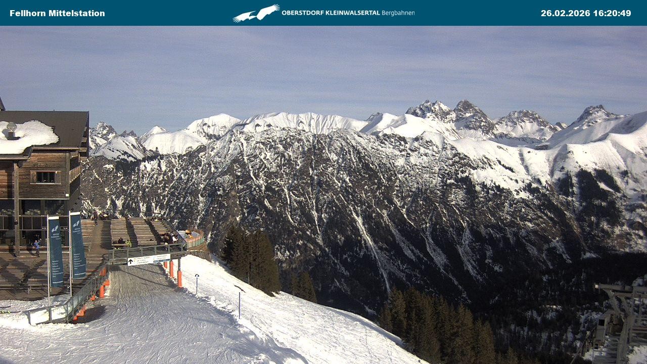Archived image Webcam Mid-mountain station at Fellhorn