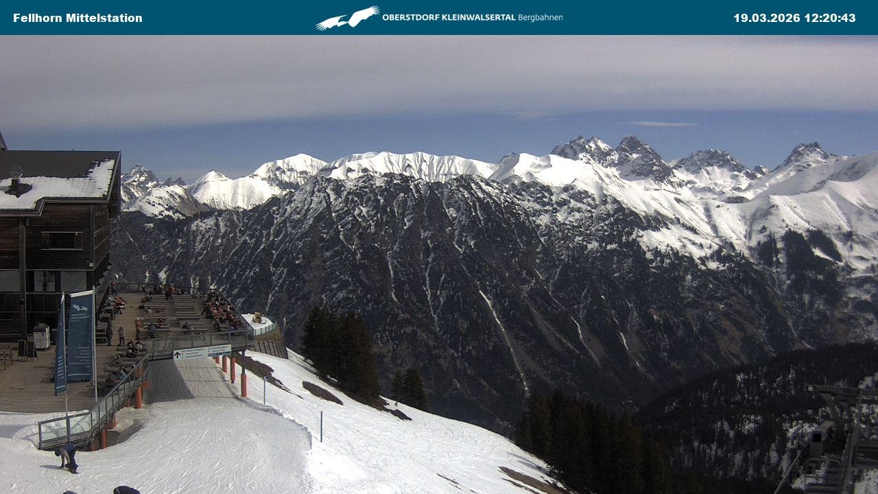 Archived image Webcam Mid-mountain station at Fellhorn