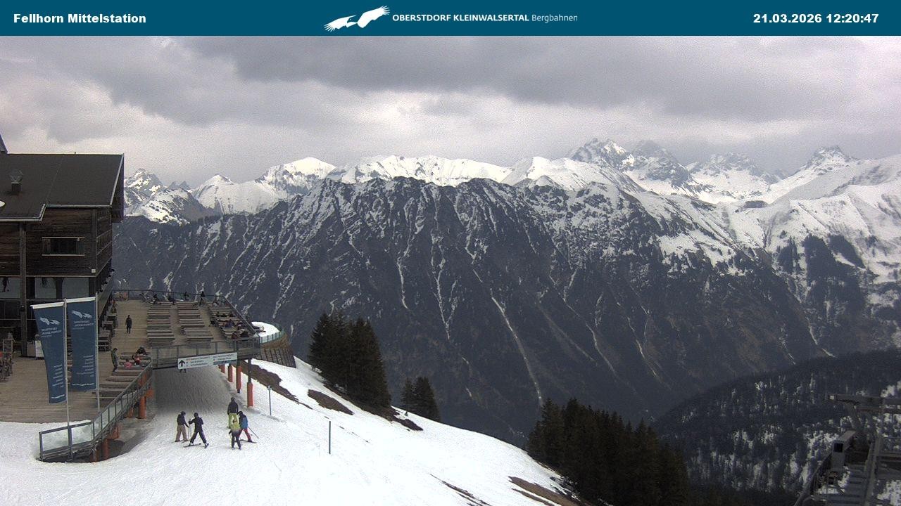 Archived image Webcam Mid-mountain station at Fellhorn