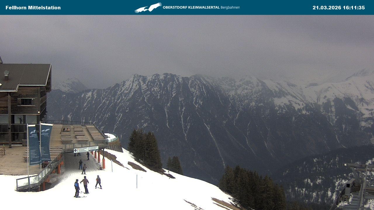Archived image Webcam Mid-mountain station at Fellhorn