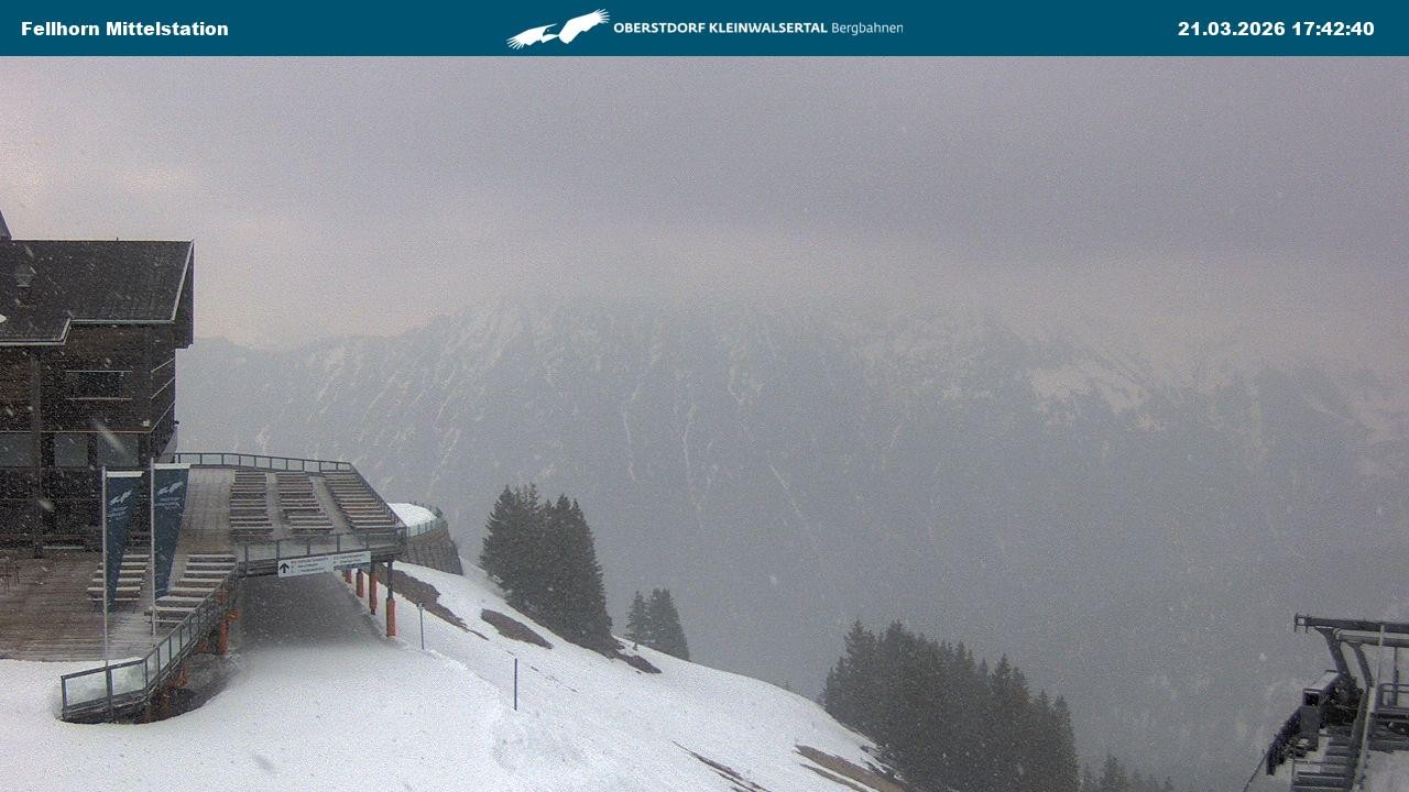 Archived image Webcam Mid-mountain station at Fellhorn
