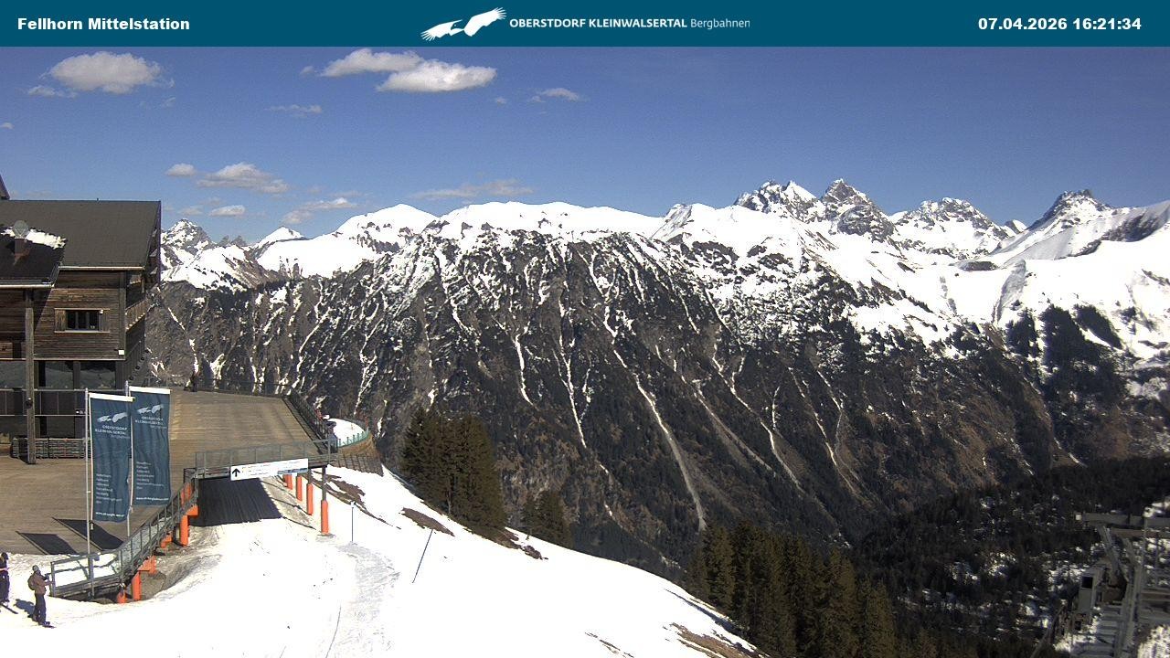 Archived image Webcam Mid-mountain station at Fellhorn