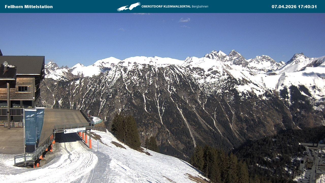 Archived image Webcam Mid-mountain station at Fellhorn