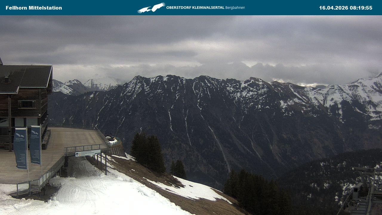 Archived image Webcam Mid-mountain station at Fellhorn