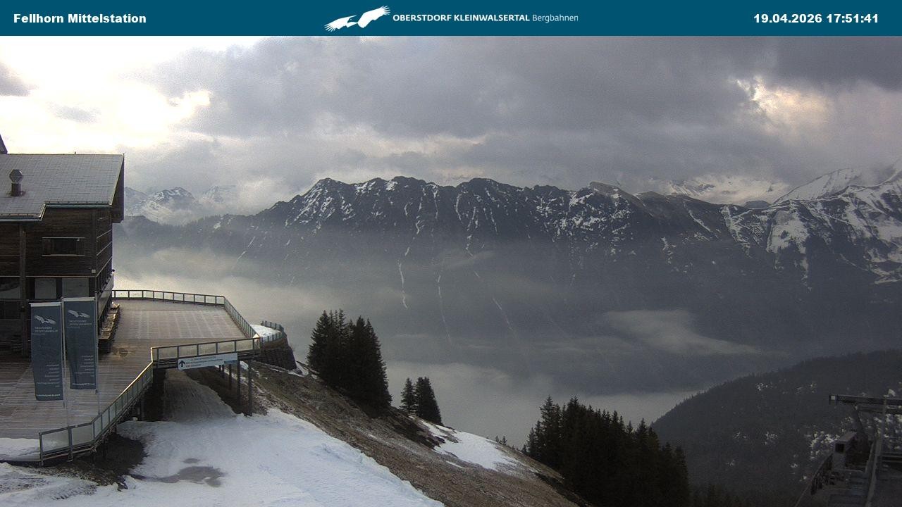 Archived image Webcam Mid-mountain station at Fellhorn