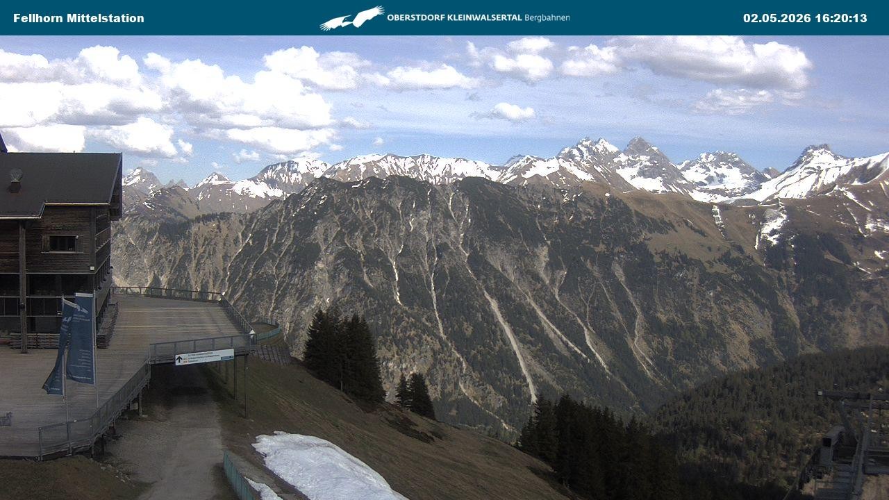 Archived image Webcam Mid-mountain station at Fellhorn