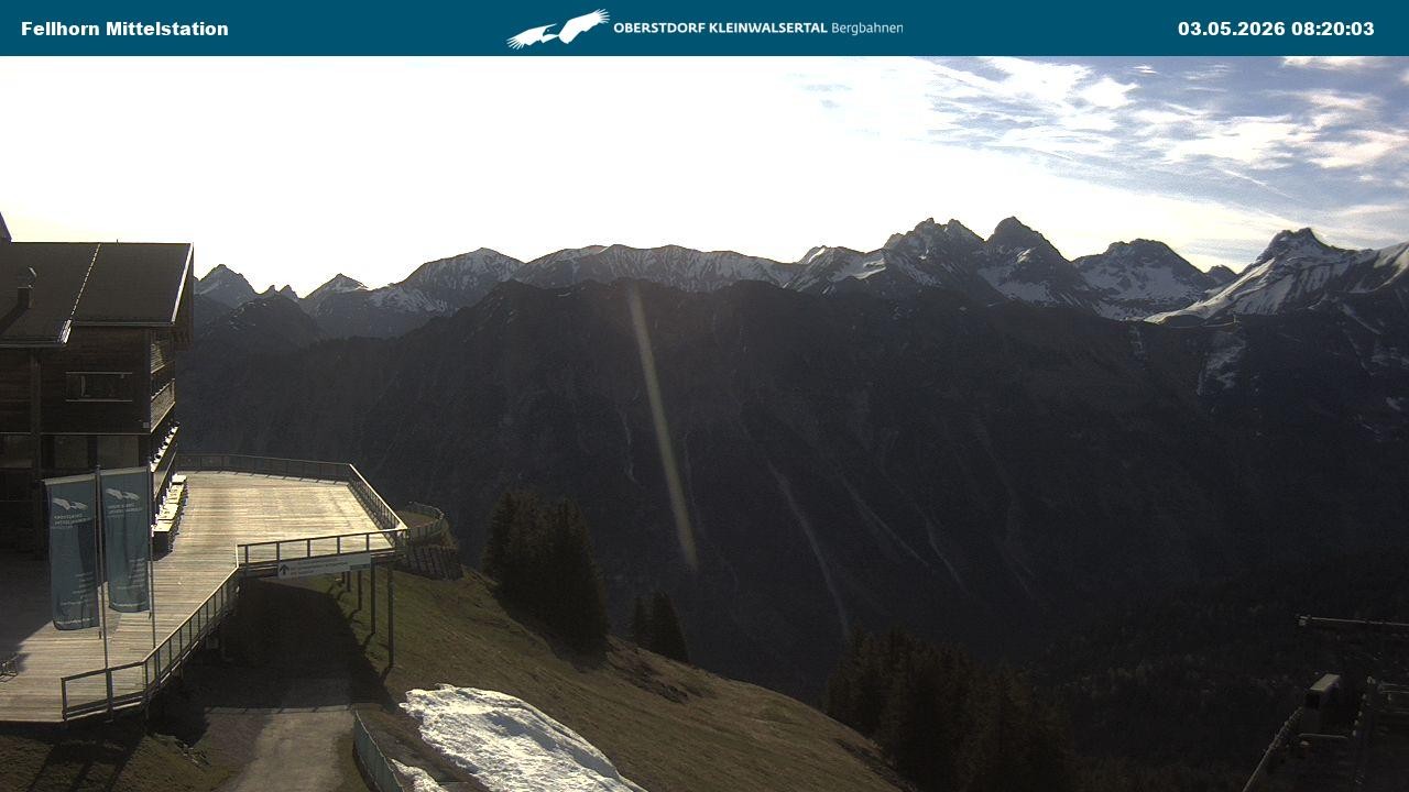 Archived image Webcam Mid-mountain station at Fellhorn