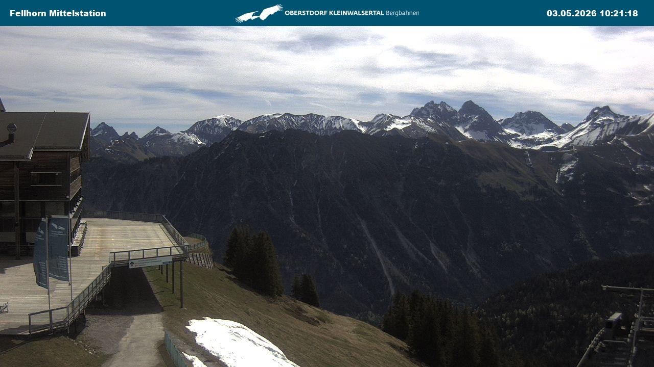 Archived image Webcam Mid-mountain station at Fellhorn