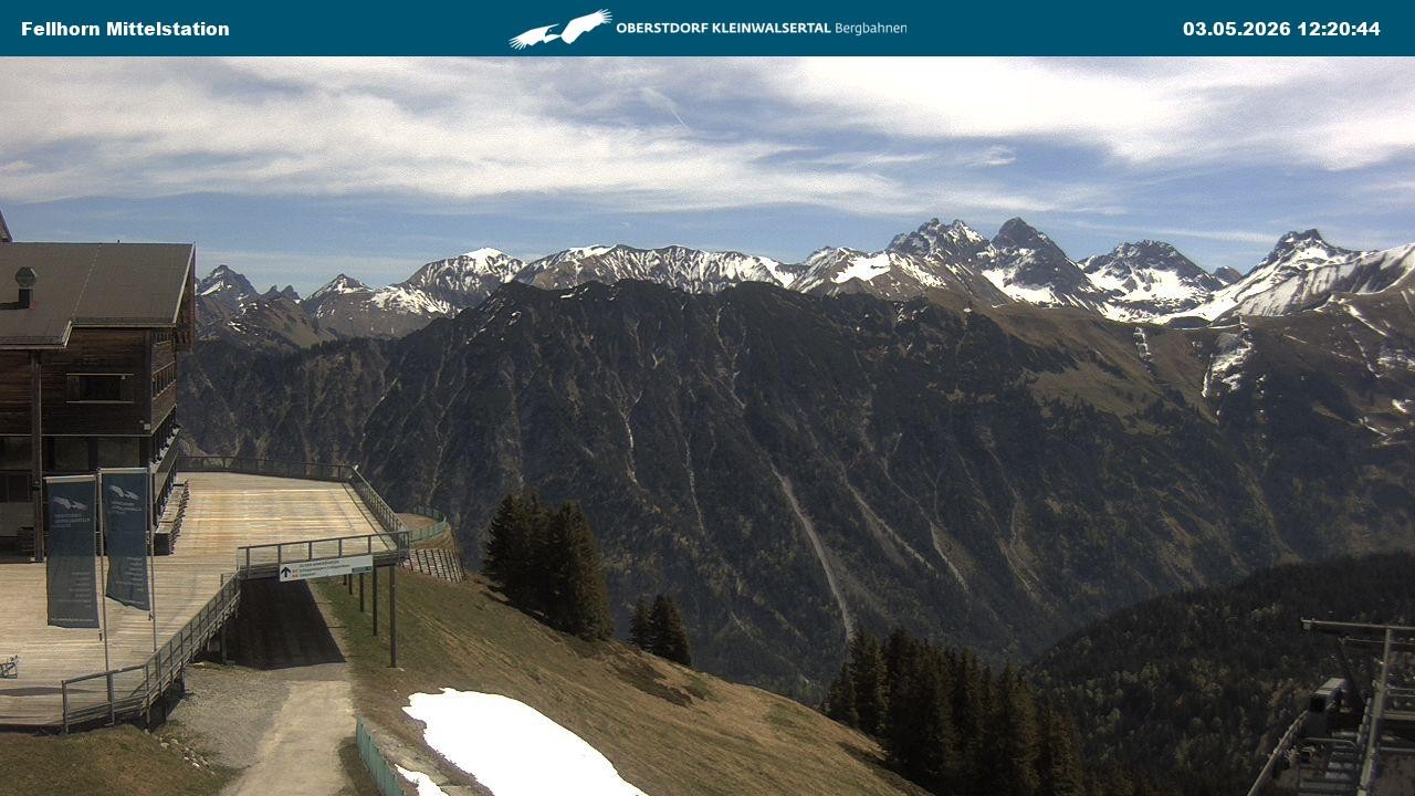 Archived image Webcam Mid-mountain station at Fellhorn