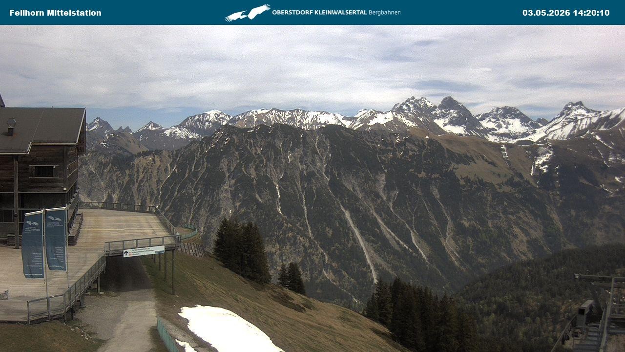 Archived image Webcam Mid-mountain station at Fellhorn