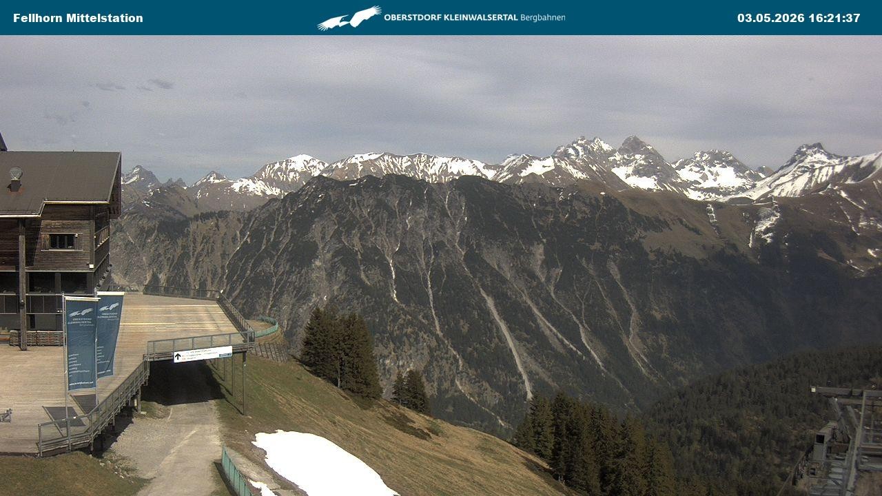 Archived image Webcam Mid-mountain station at Fellhorn