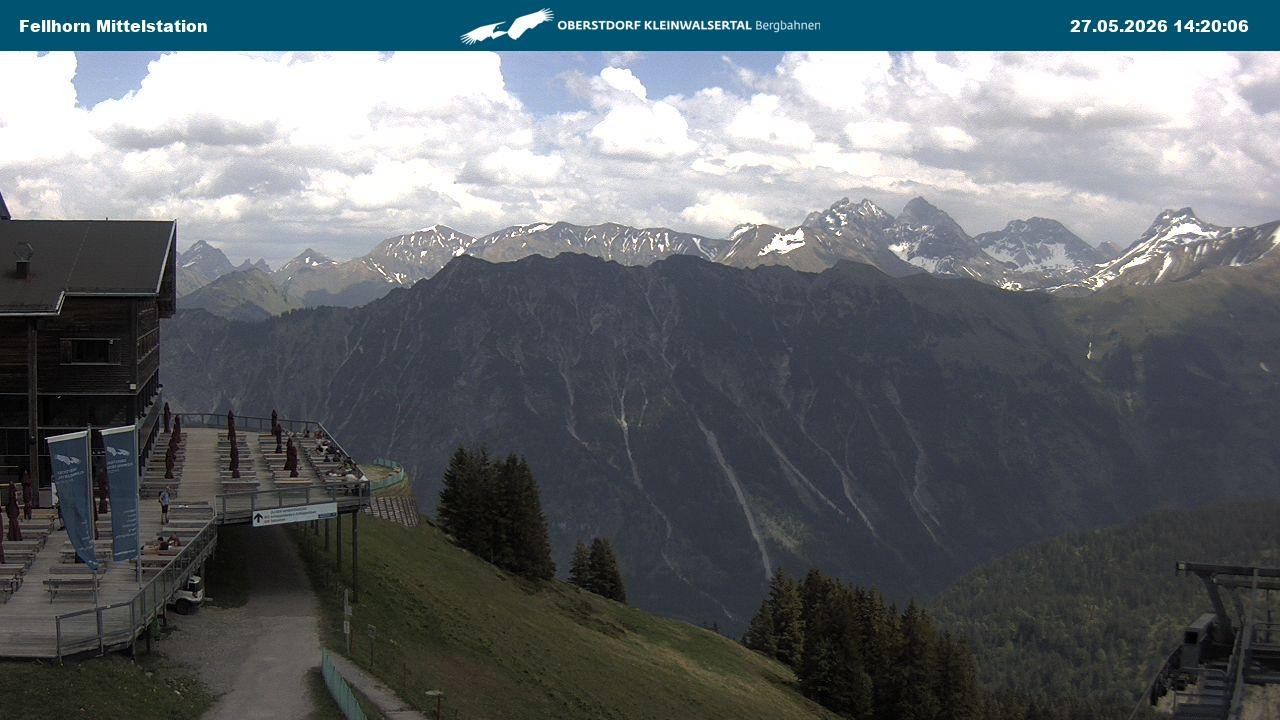 Archived image Webcam Mid-mountain station at Fellhorn