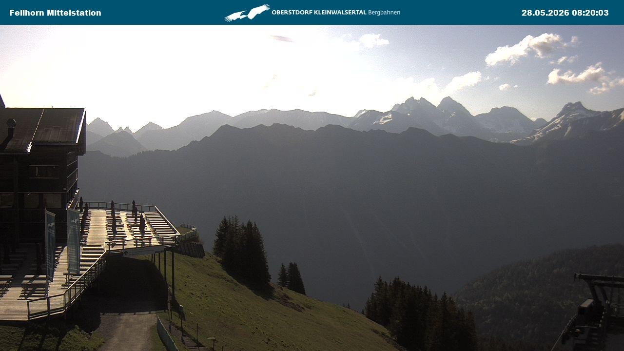 Archived image Webcam Mid-mountain station at Fellhorn