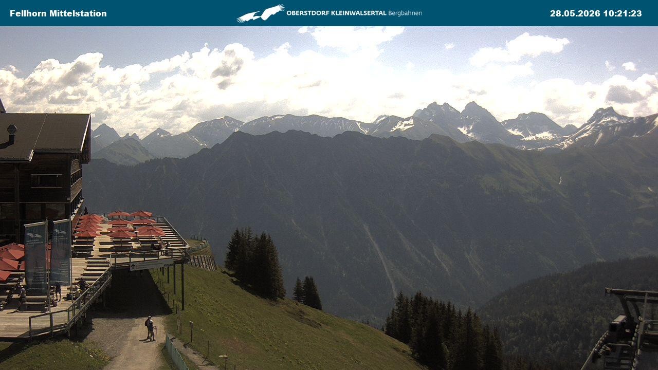 Archived image Webcam Mid-mountain station at Fellhorn