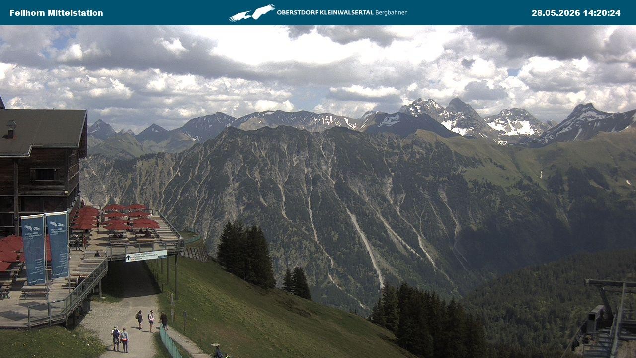 Archived image Webcam Mid-mountain station at Fellhorn