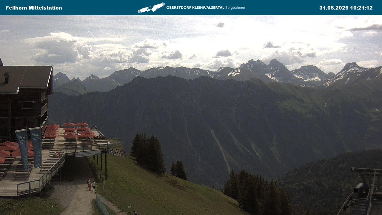 Archived image Webcam Mid-mountain station at Fellhorn