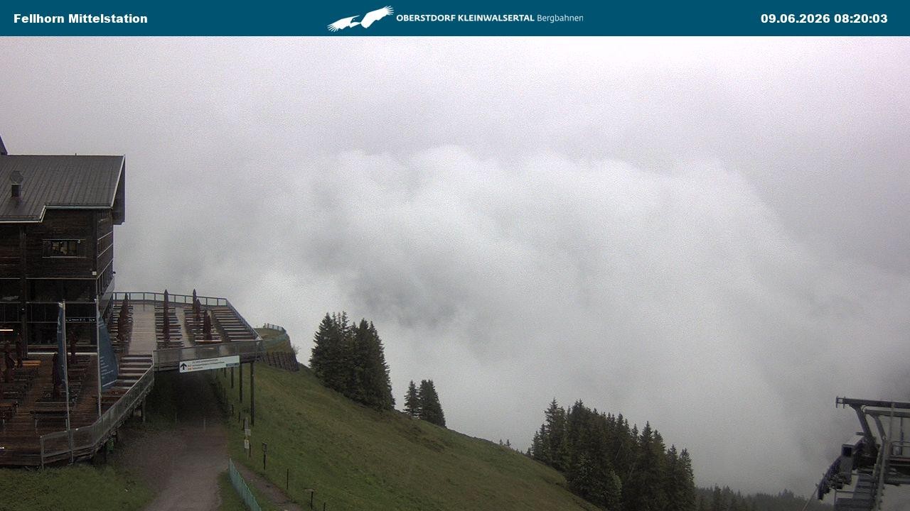 Archived image Webcam Mid-mountain station at Fellhorn