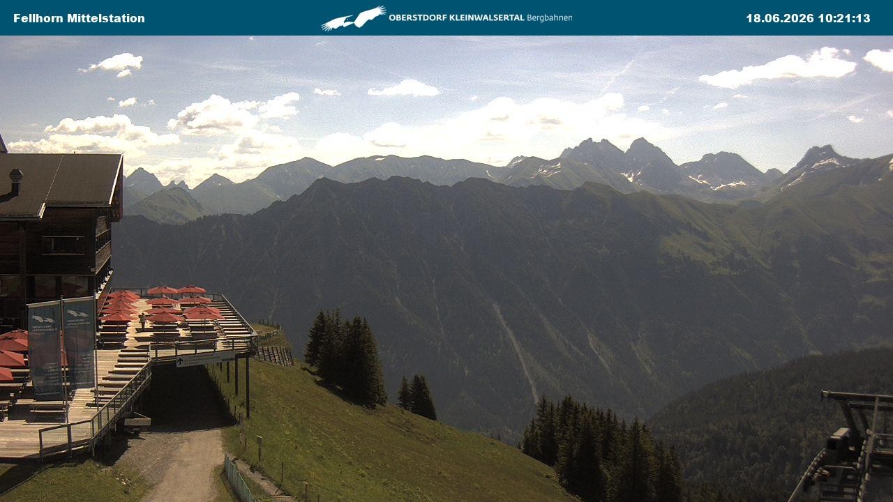 Archived image Webcam Mid-mountain station at Fellhorn