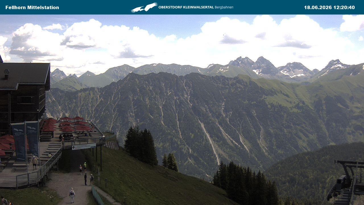 Archived image Webcam Mid-mountain station at Fellhorn