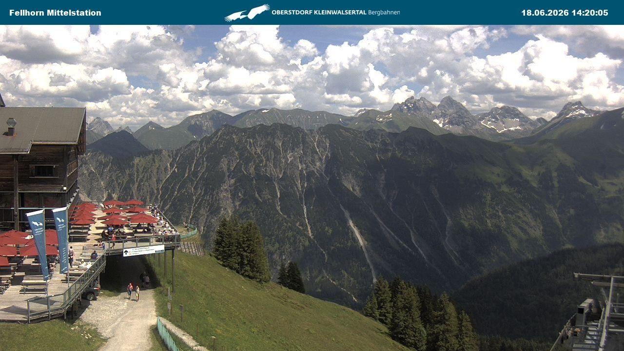 Archived image Webcam Mid-mountain station at Fellhorn