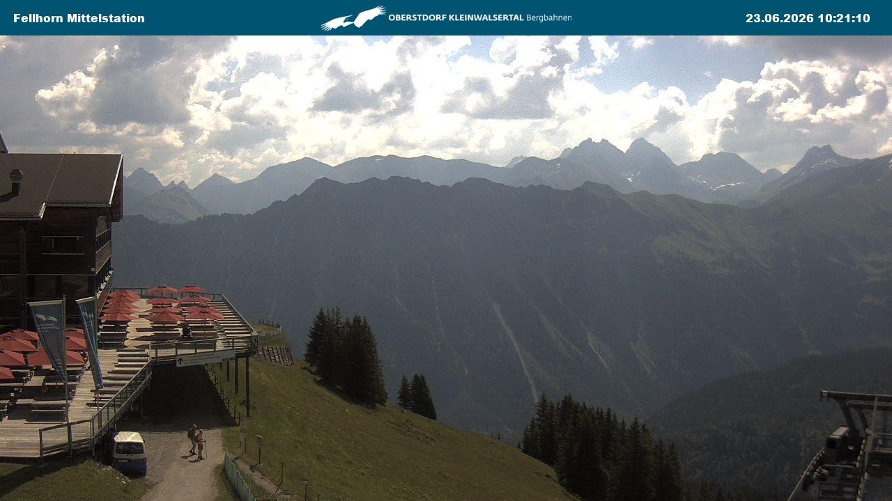 Archived image Webcam Mid-mountain station at Fellhorn