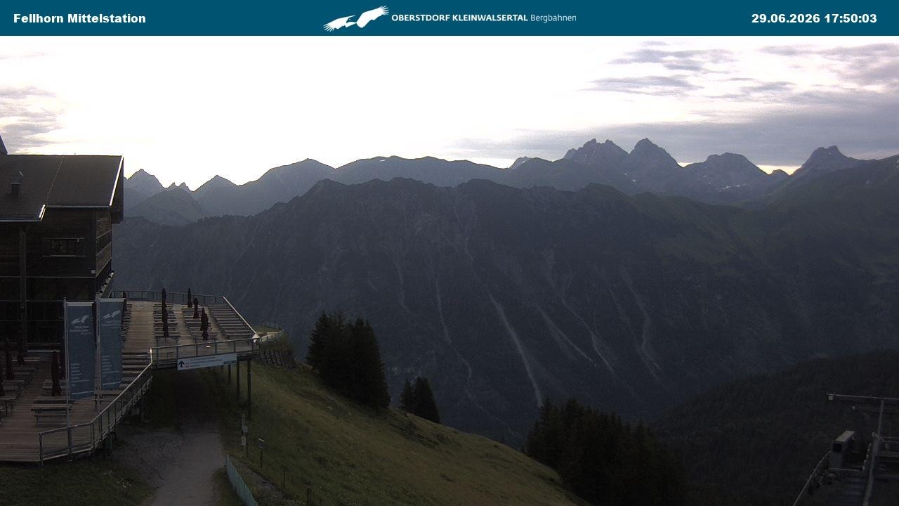 Archived image Webcam Mid-mountain station at Fellhorn