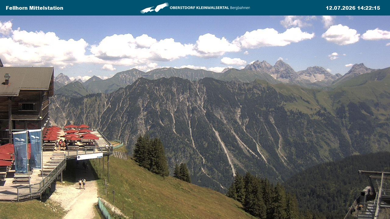Archived image Webcam Mid-mountain station at Fellhorn
