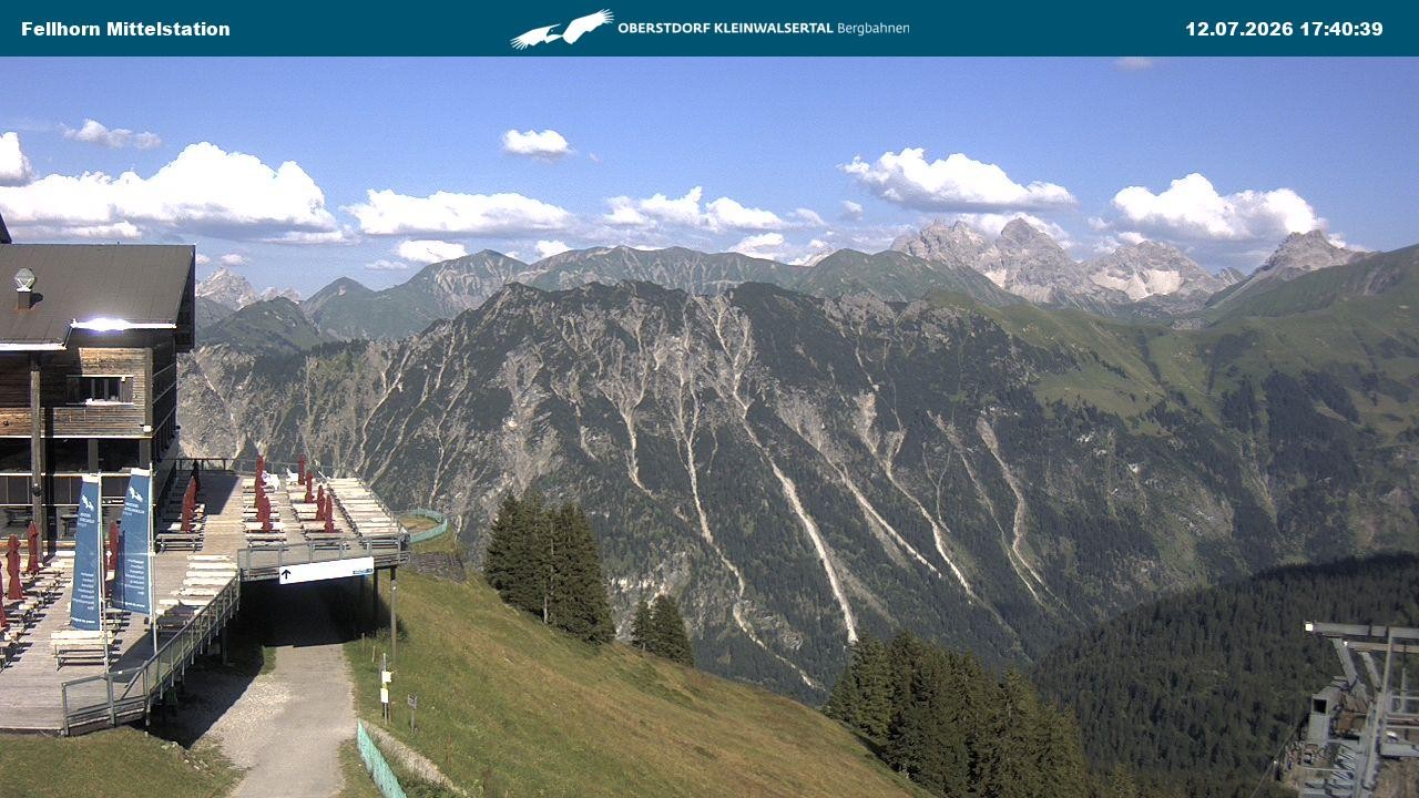 Archived image Webcam Mid-mountain station at Fellhorn