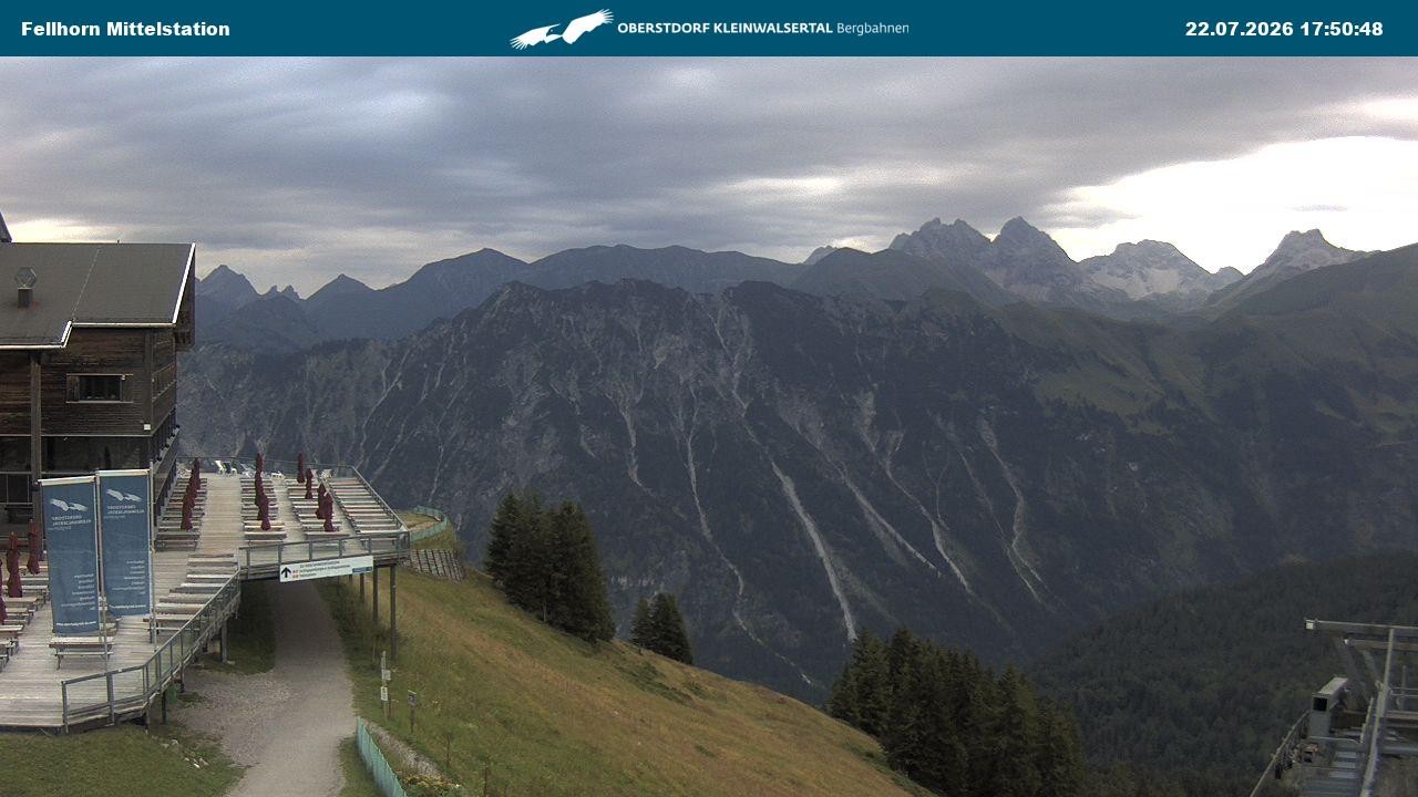 Archived image Webcam Mid-mountain station at Fellhorn
