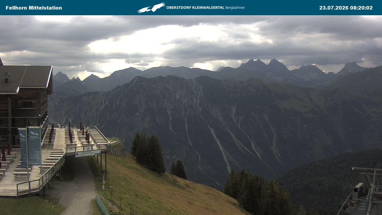 Archived image Webcam Mid-mountain station at Fellhorn