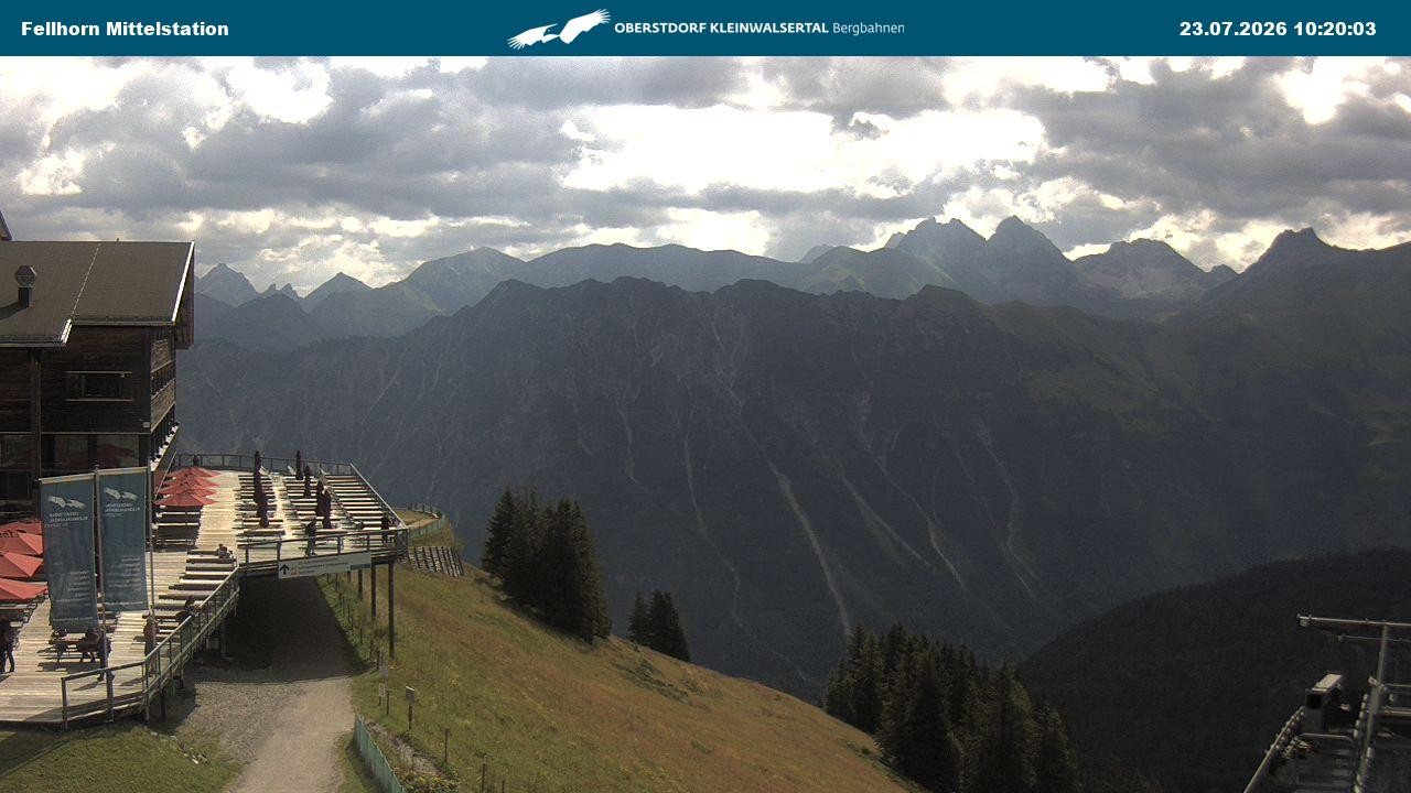 Archived image Webcam Mid-mountain station at Fellhorn
