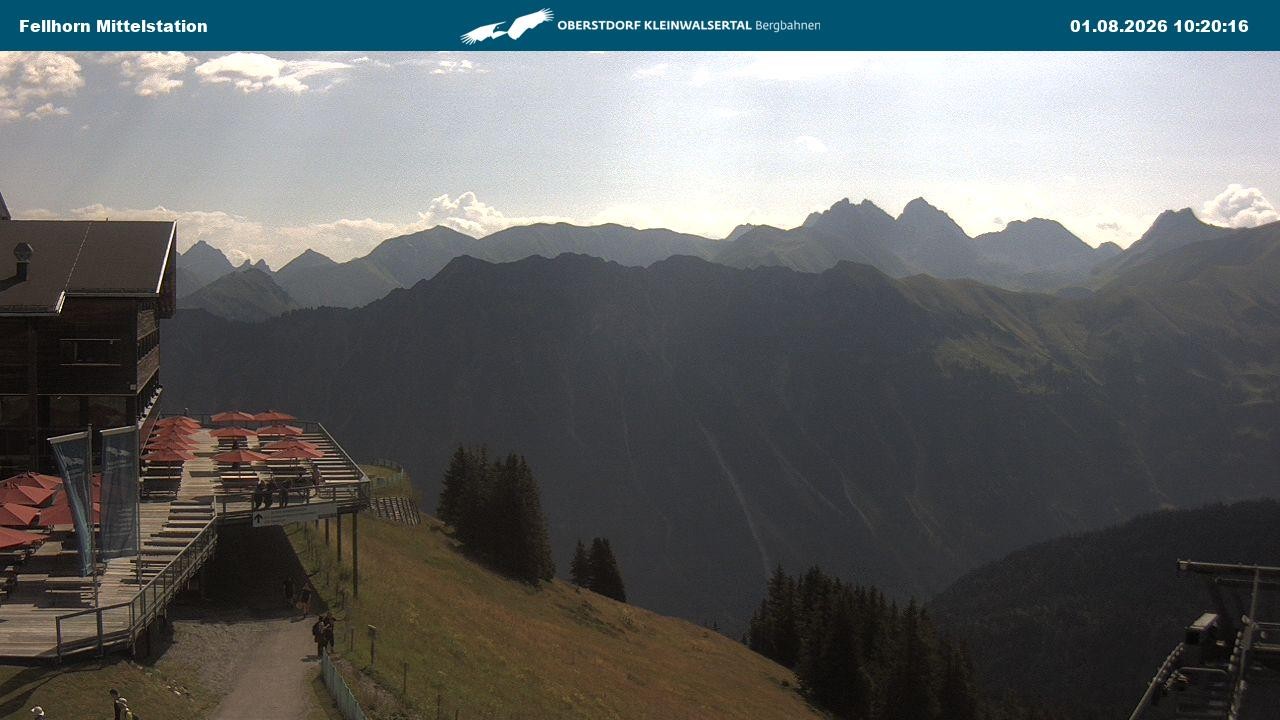 Archived image Webcam Mid-mountain station at Fellhorn